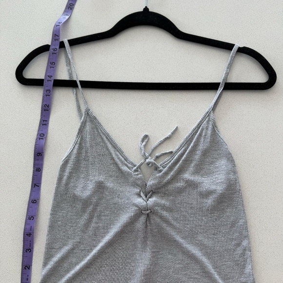 Brandy Melville Grey Spaghetti Strap Tie up Top - Picture 5 of 6